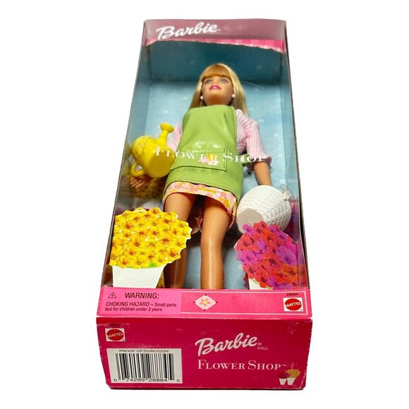 Flower Shop Barbie Fashion Doll 11 in New Box Green Floral Mattel 1999 Vintage - Picture 3 of 7